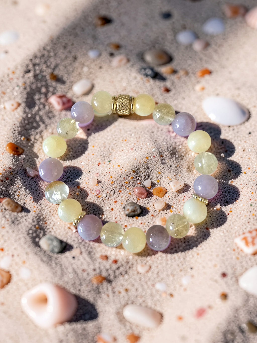 Bracelet Soleil Doré – Calcite Jaune, Quartz Fraise & Citrine