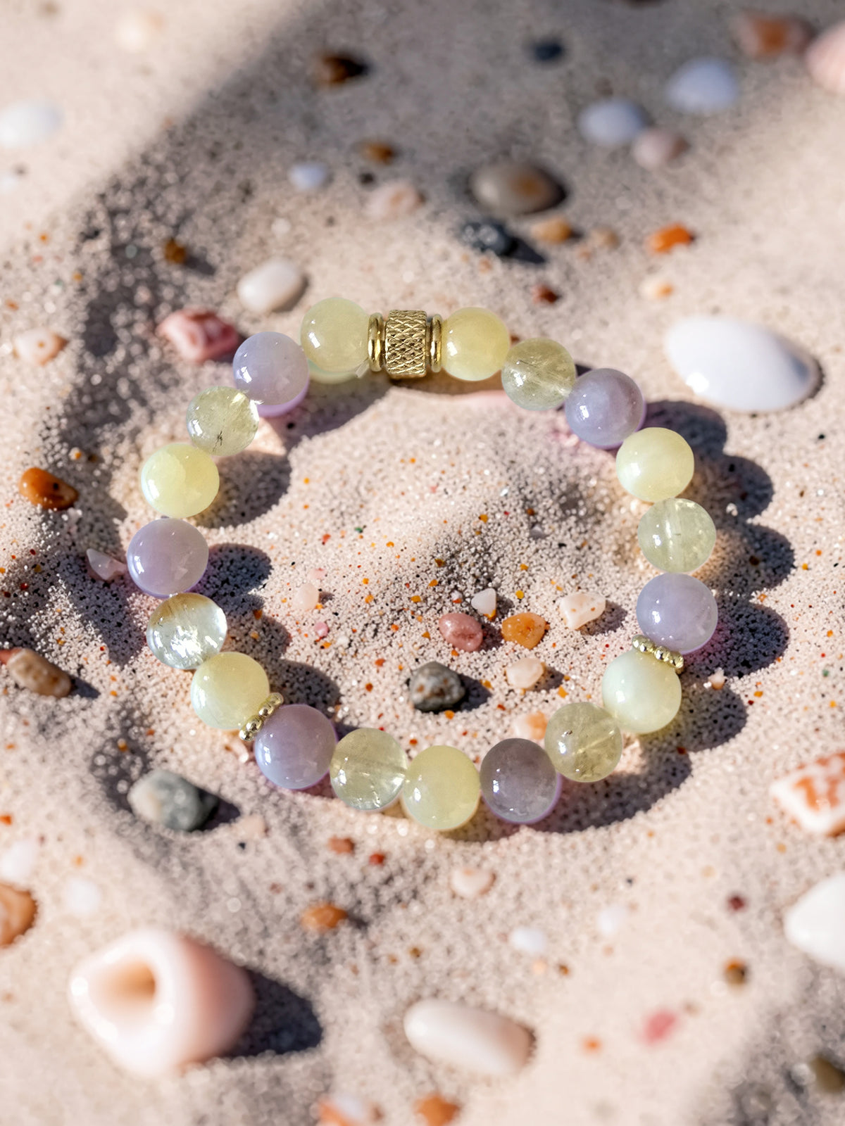 Bracelet Soleil Doré – Calcite Jaune, Quartz Fraise & Citrine