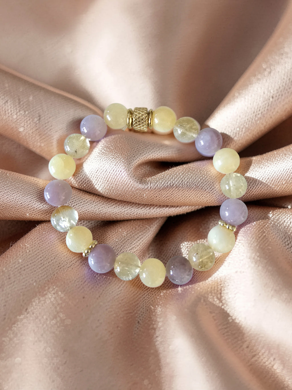 Bracelet Soleil Doré – Calcite Jaune, Quartz Fraise & Citrine