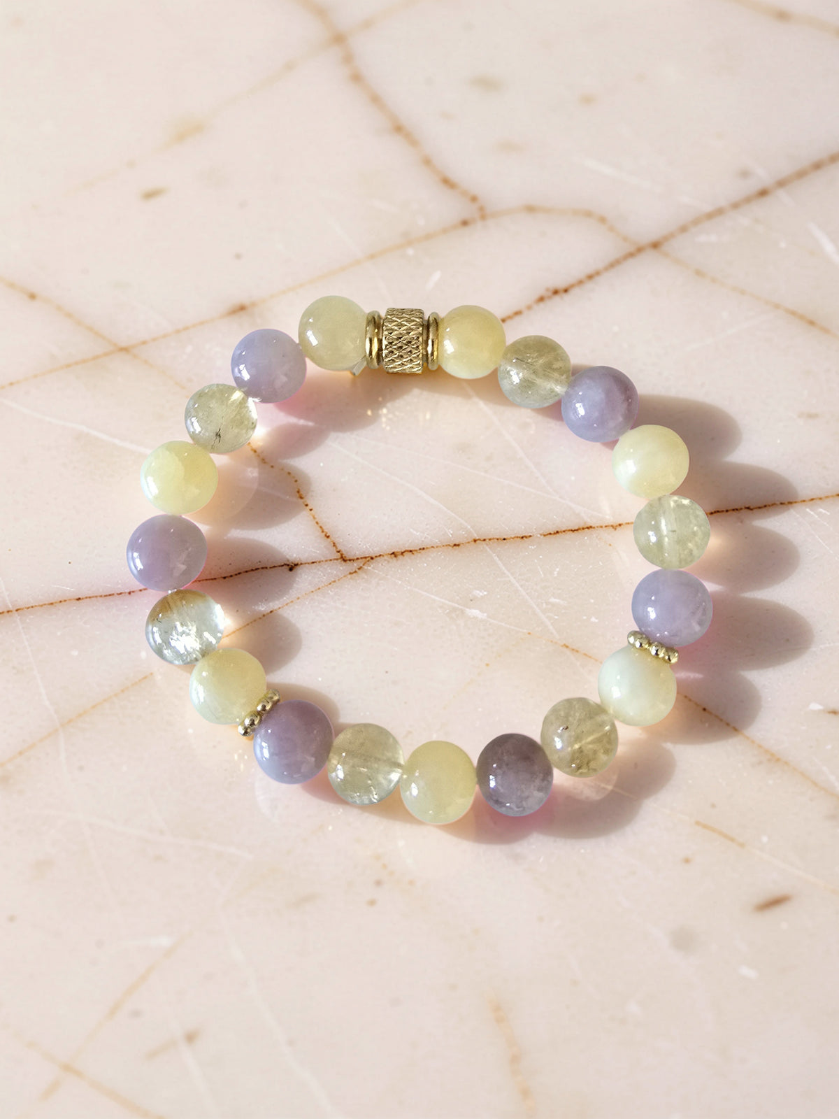 Bracelet Soleil Doré – Calcite Jaune, Quartz Fraise & Citrine