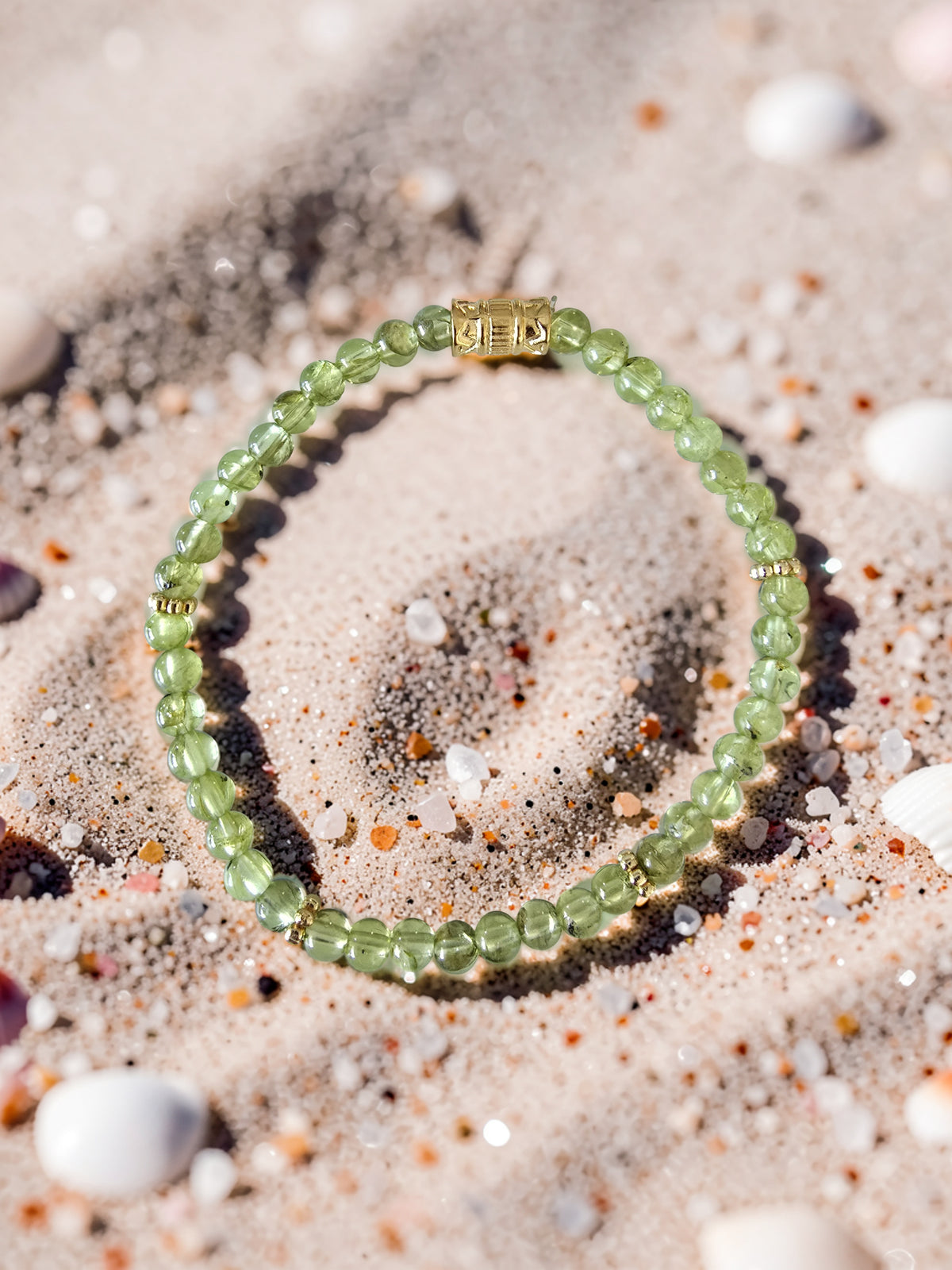 Bracelet Lumière Verte – Péridot 4 mm