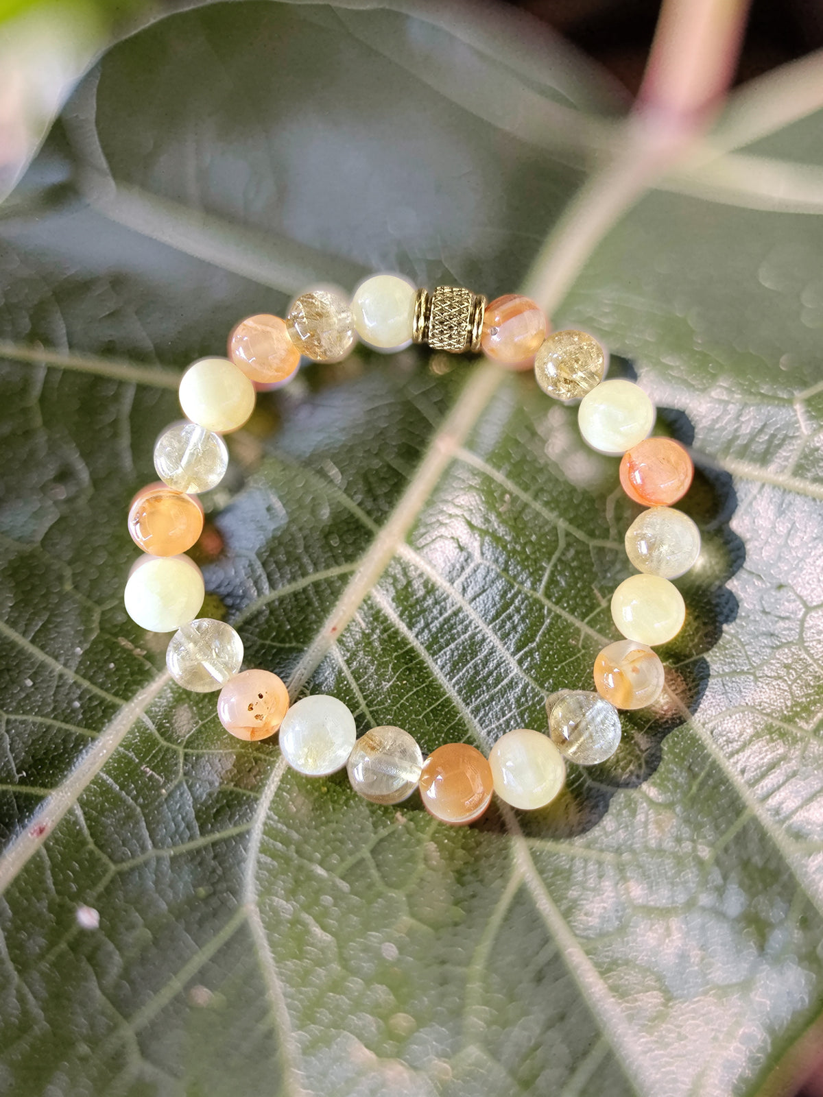 Bracelet Éclat de Joie • Citrine, Cornaline & Calcite Jaune