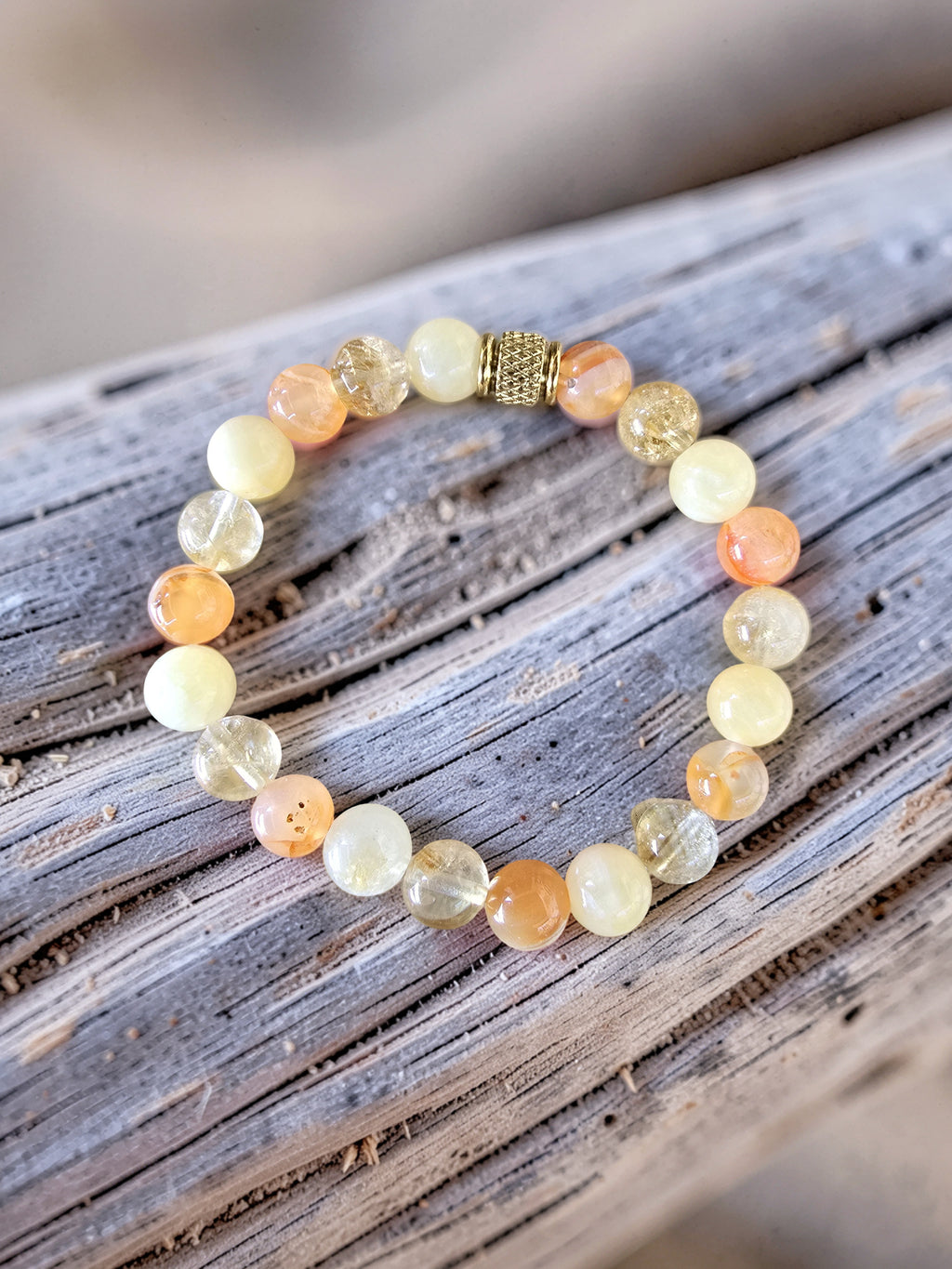 Bracelet Éclat de Joie • Citrine, Cornaline & Calcite Jaune