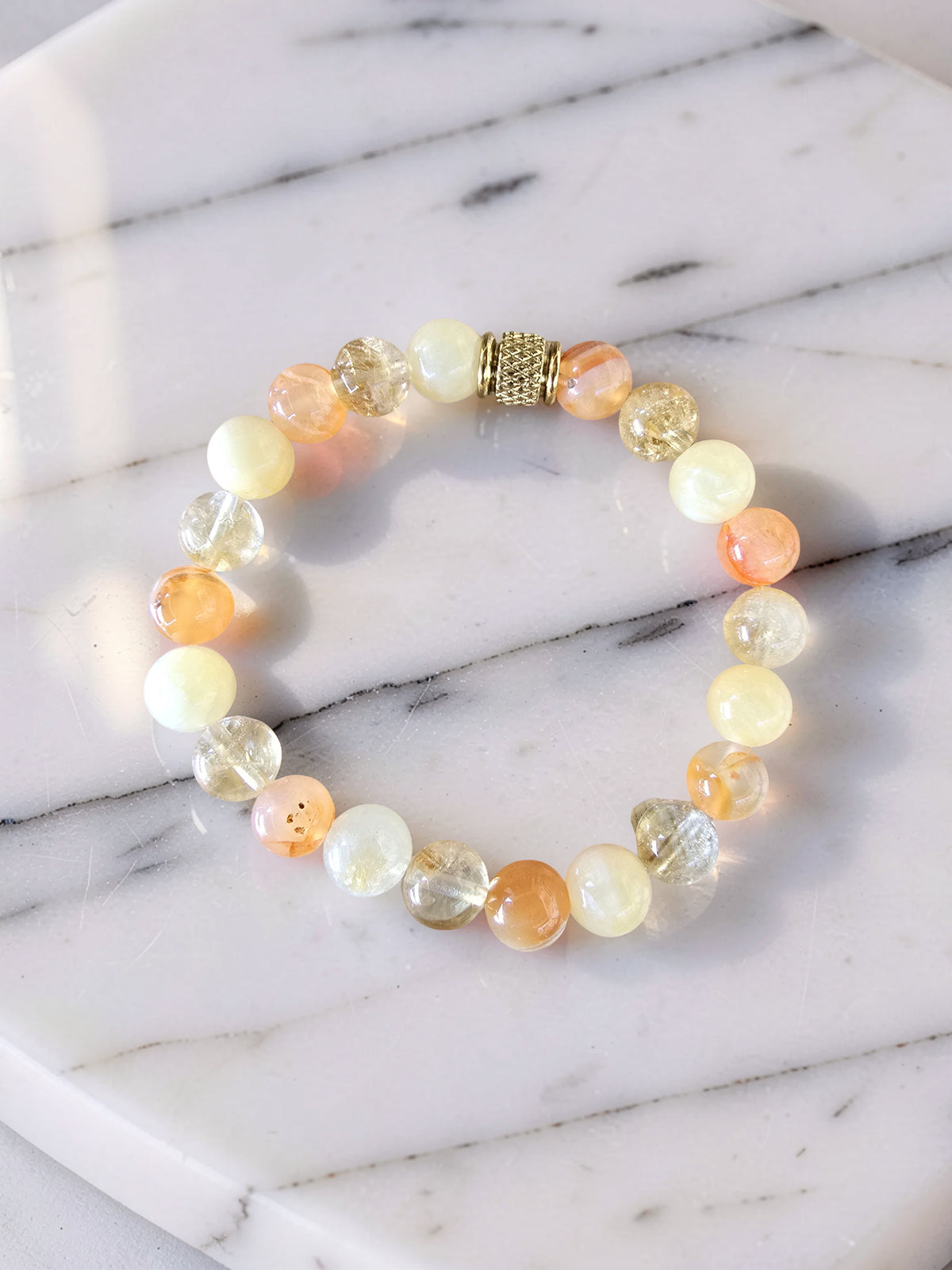 Bracelet Éclat de Joie • Citrine, Cornaline & Calcite Jaune