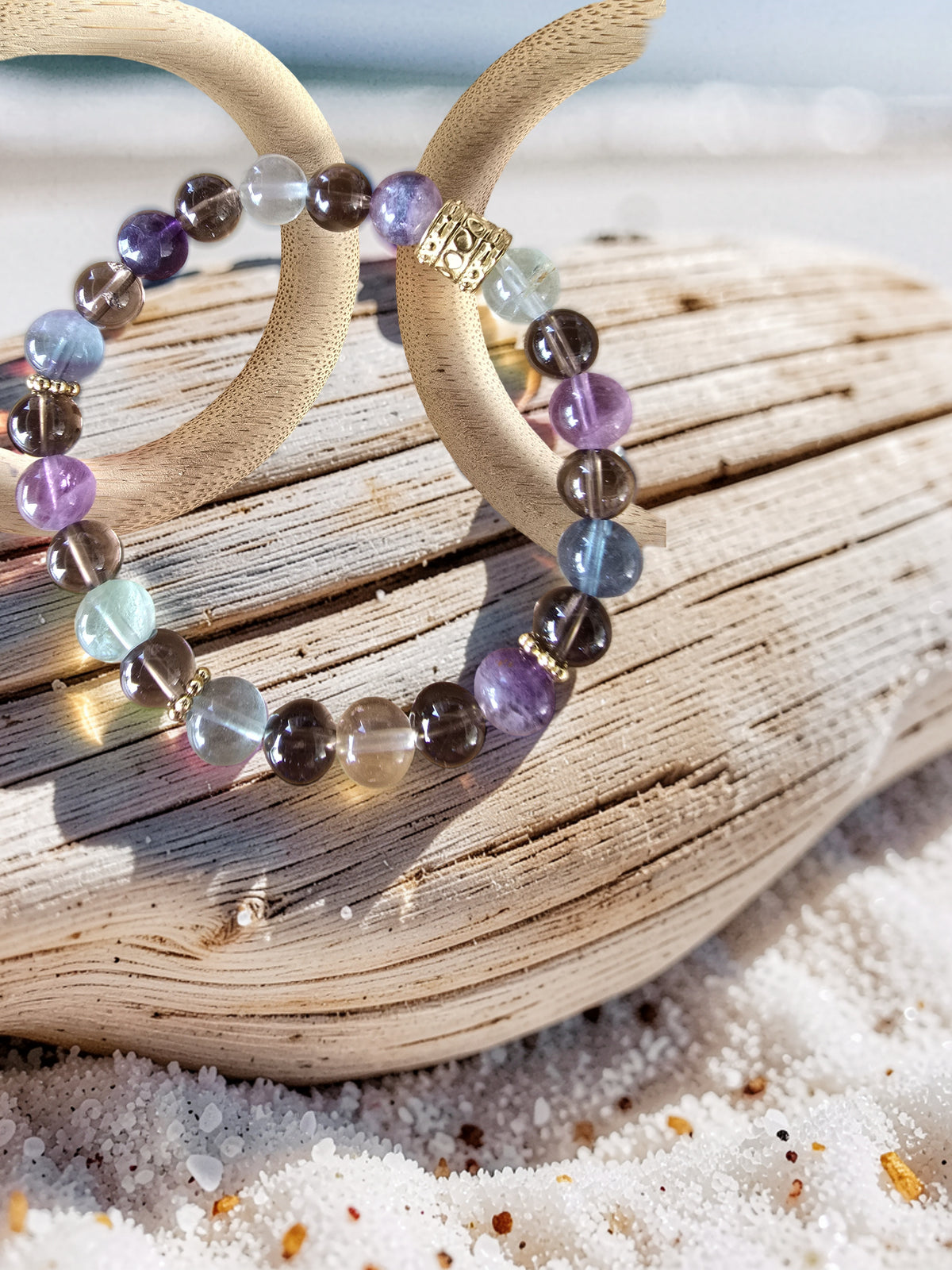 Bracelet Fluorite & Quartz Fumé – Clarté, Protection & Ancrage