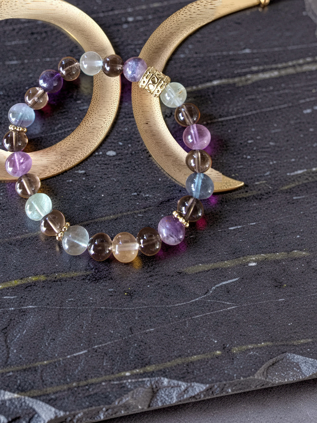 Bracelet Fluorite & Quartz Fumé – Clarté, Protection & Ancrage