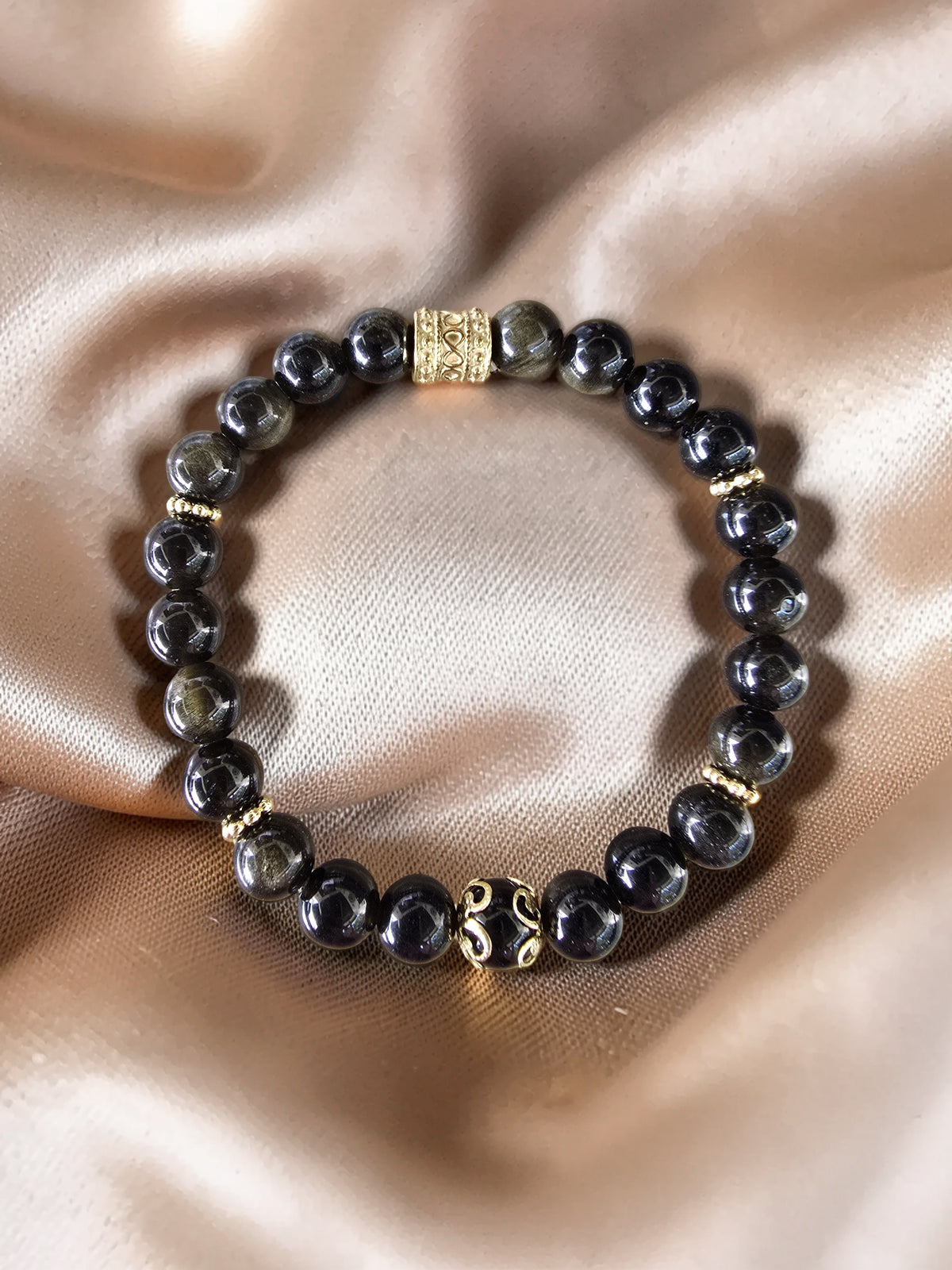 Bracelet Obsidienne Dorée – Protection & Lumière Intérieure