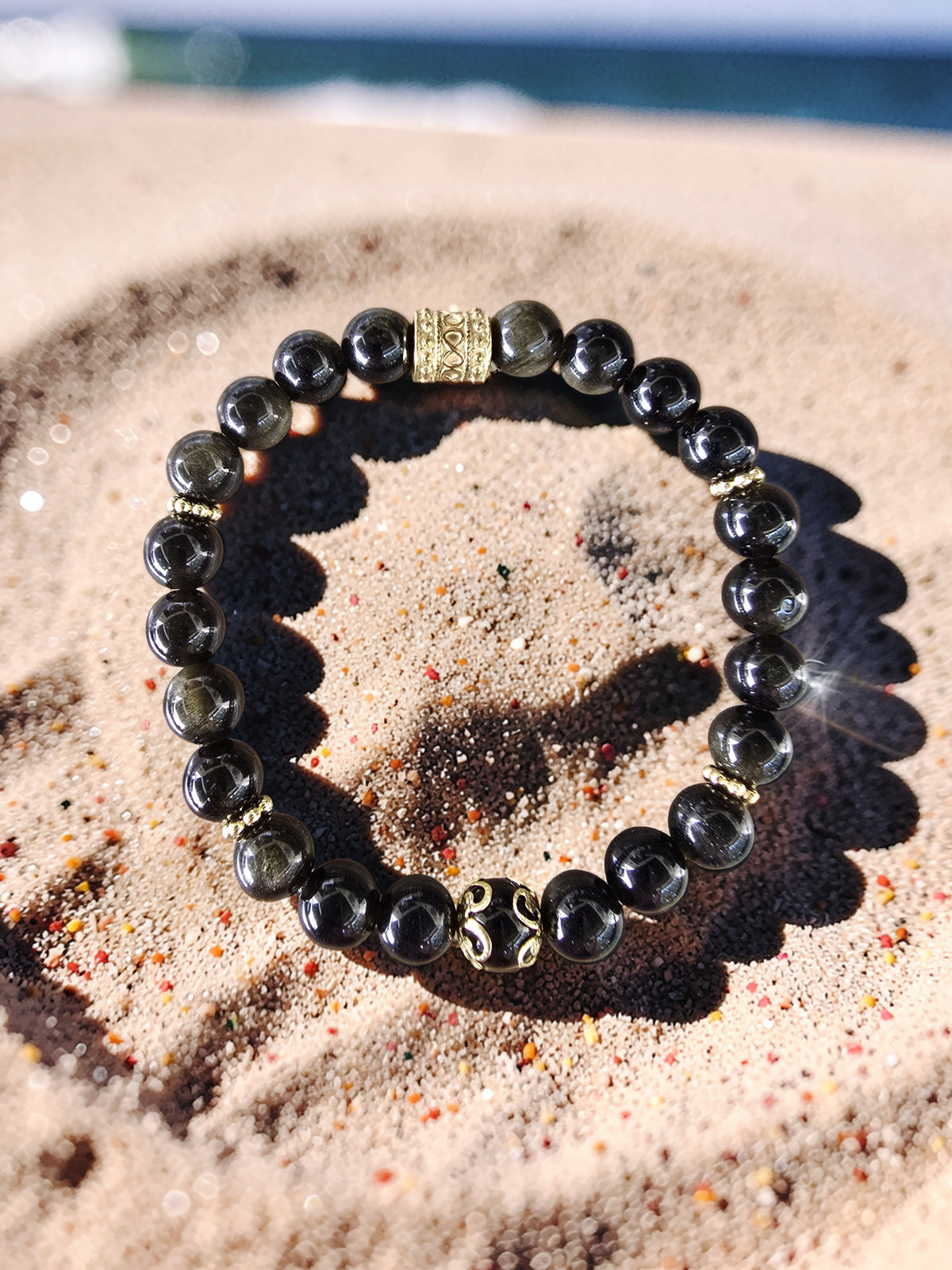 Bracelet Obsidienne Dorée – Protection & Lumière Intérieure