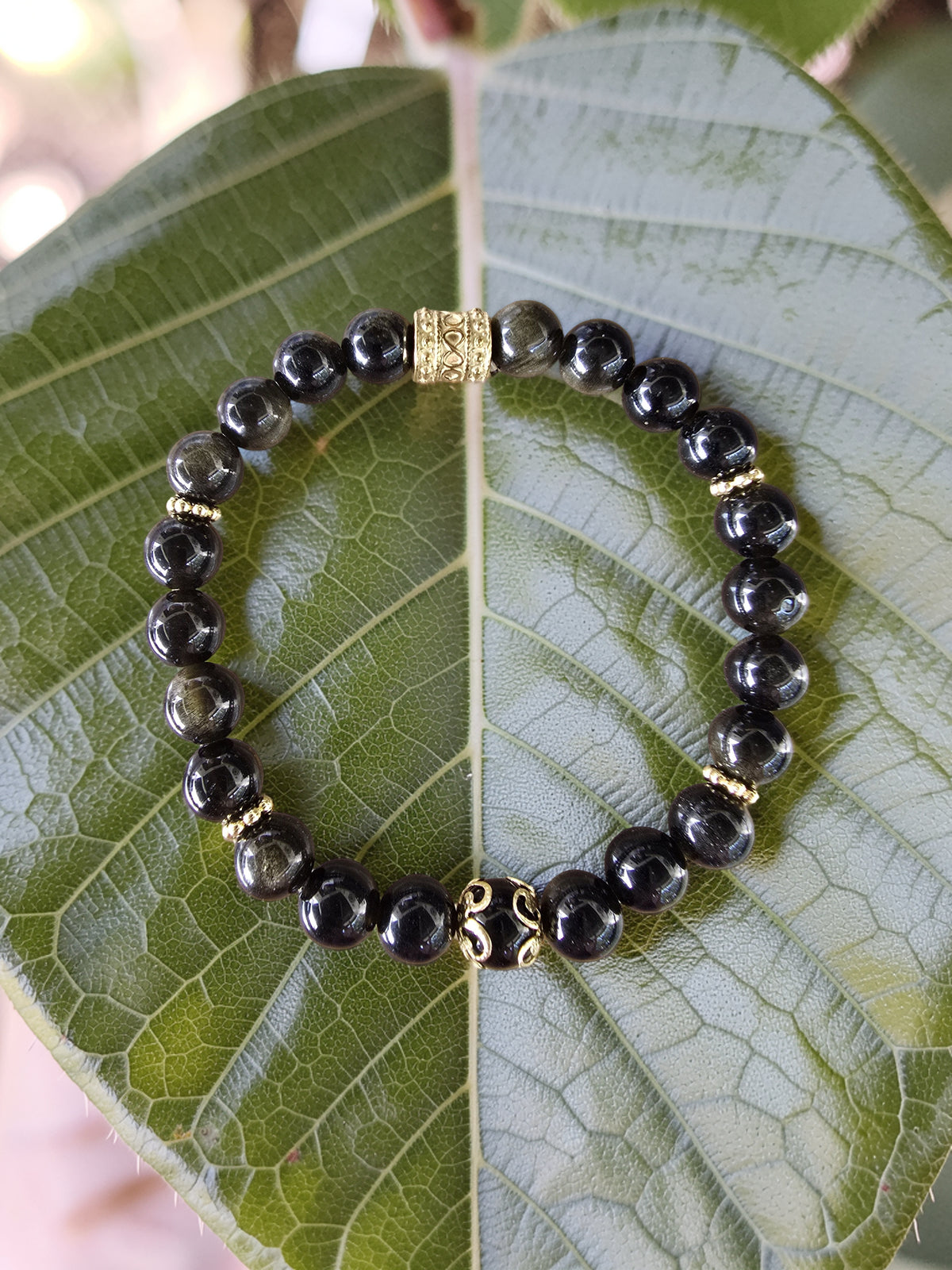 Bracelet Obsidienne Dorée – Protection & Lumière Intérieure
