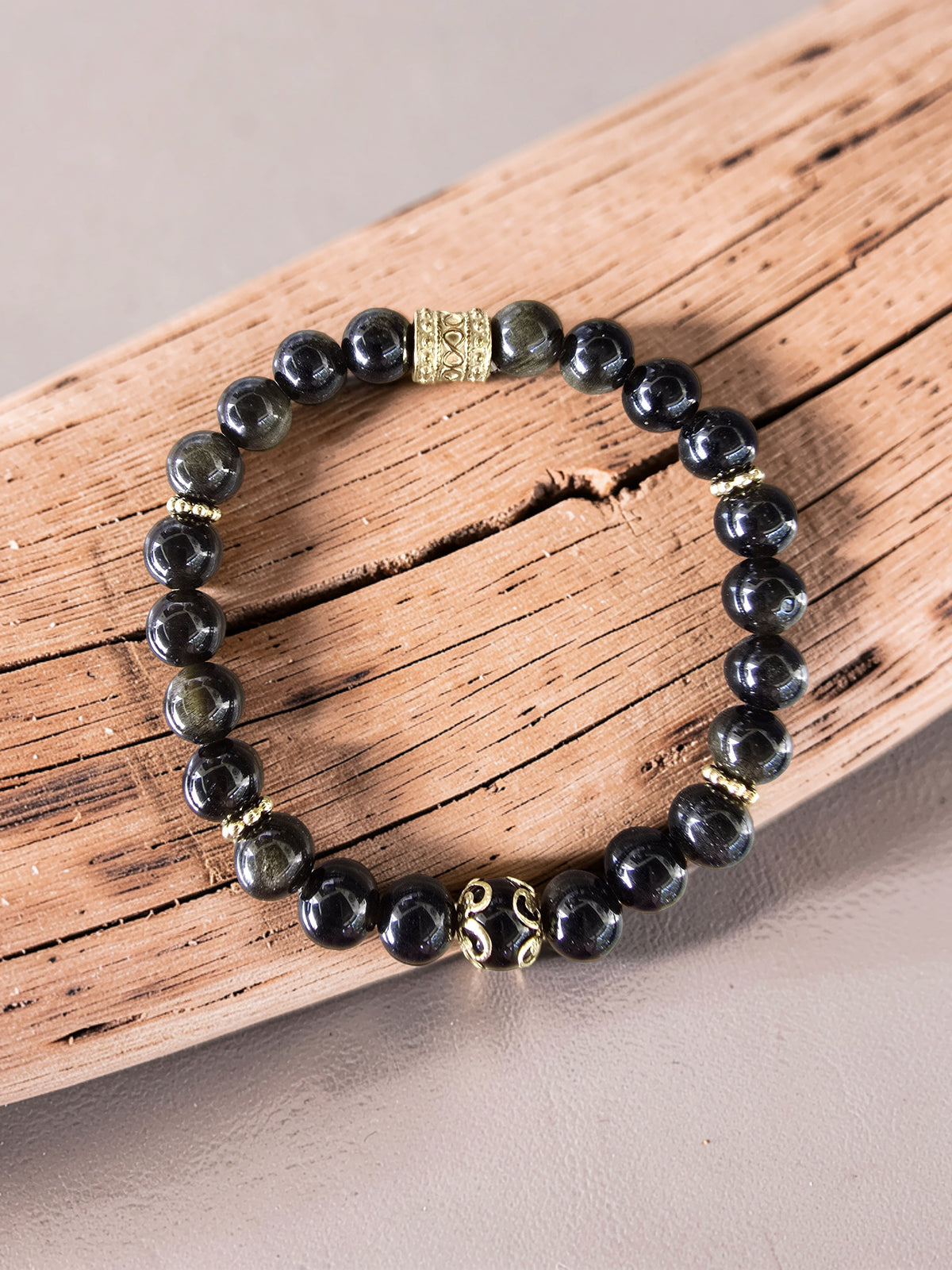 Bracelet Obsidienne Dorée – Protection & Lumière Intérieure