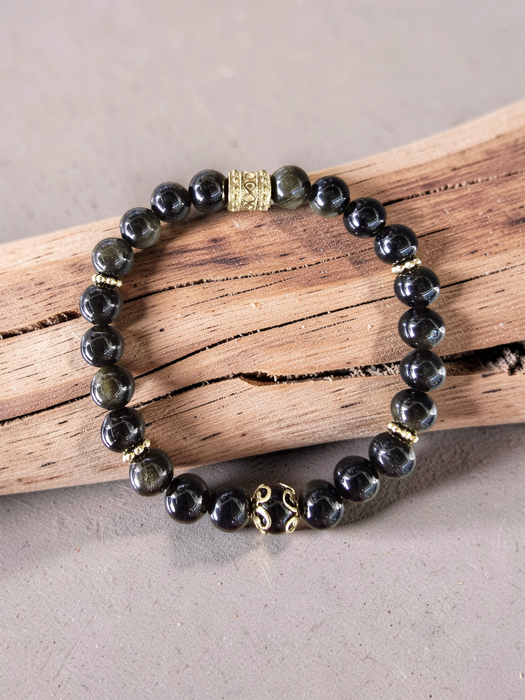 Bracelet Obsidienne Dorée – Protection & Lumière Intérieure