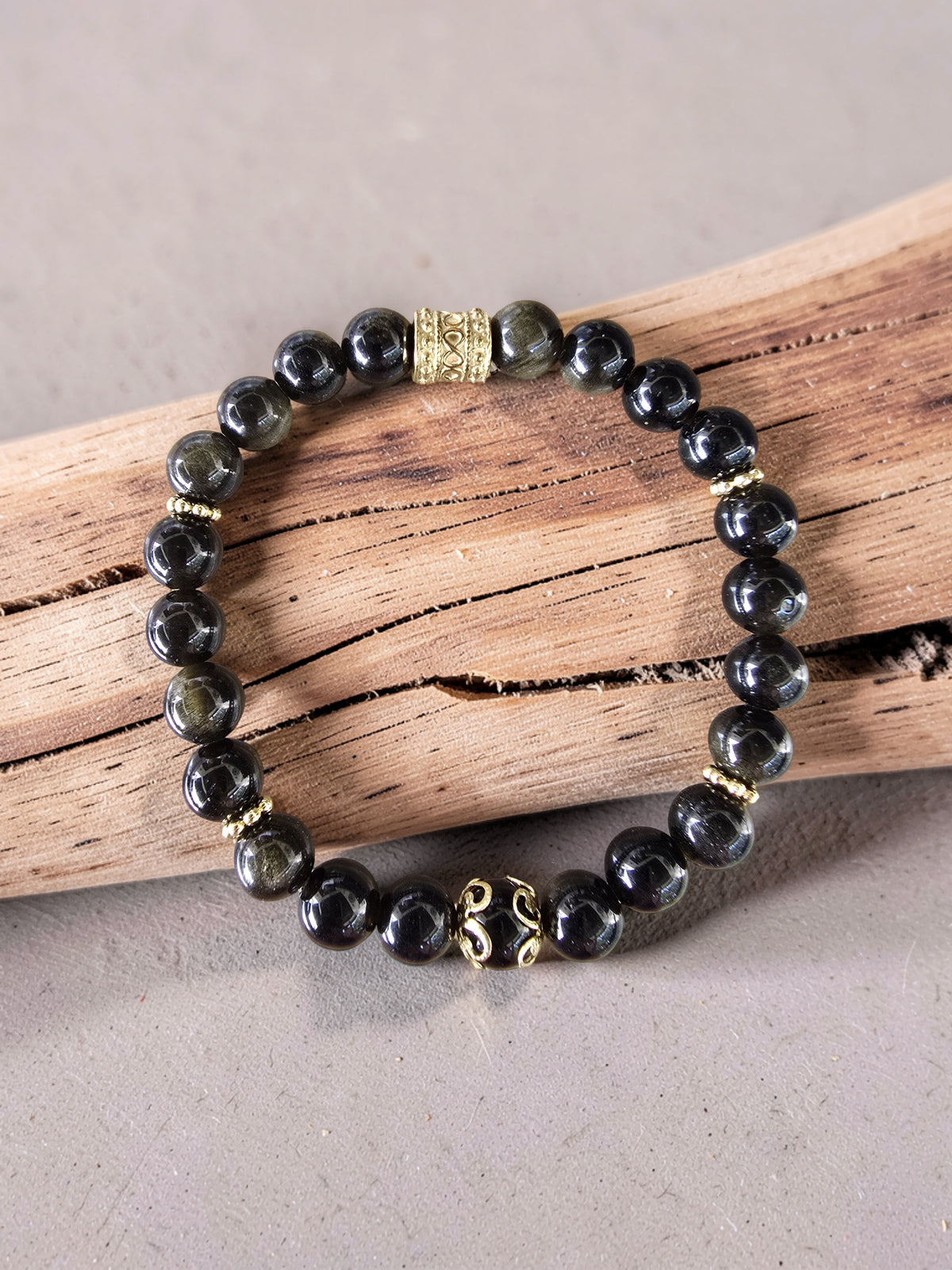 Bracelet Obsidienne Dorée – Protection & Lumière Intérieure