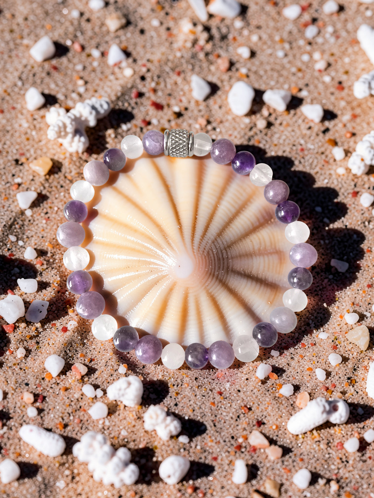 Bracelet Sérénité du Cœur – Lépidolite, Quartz Rose & Améthyste