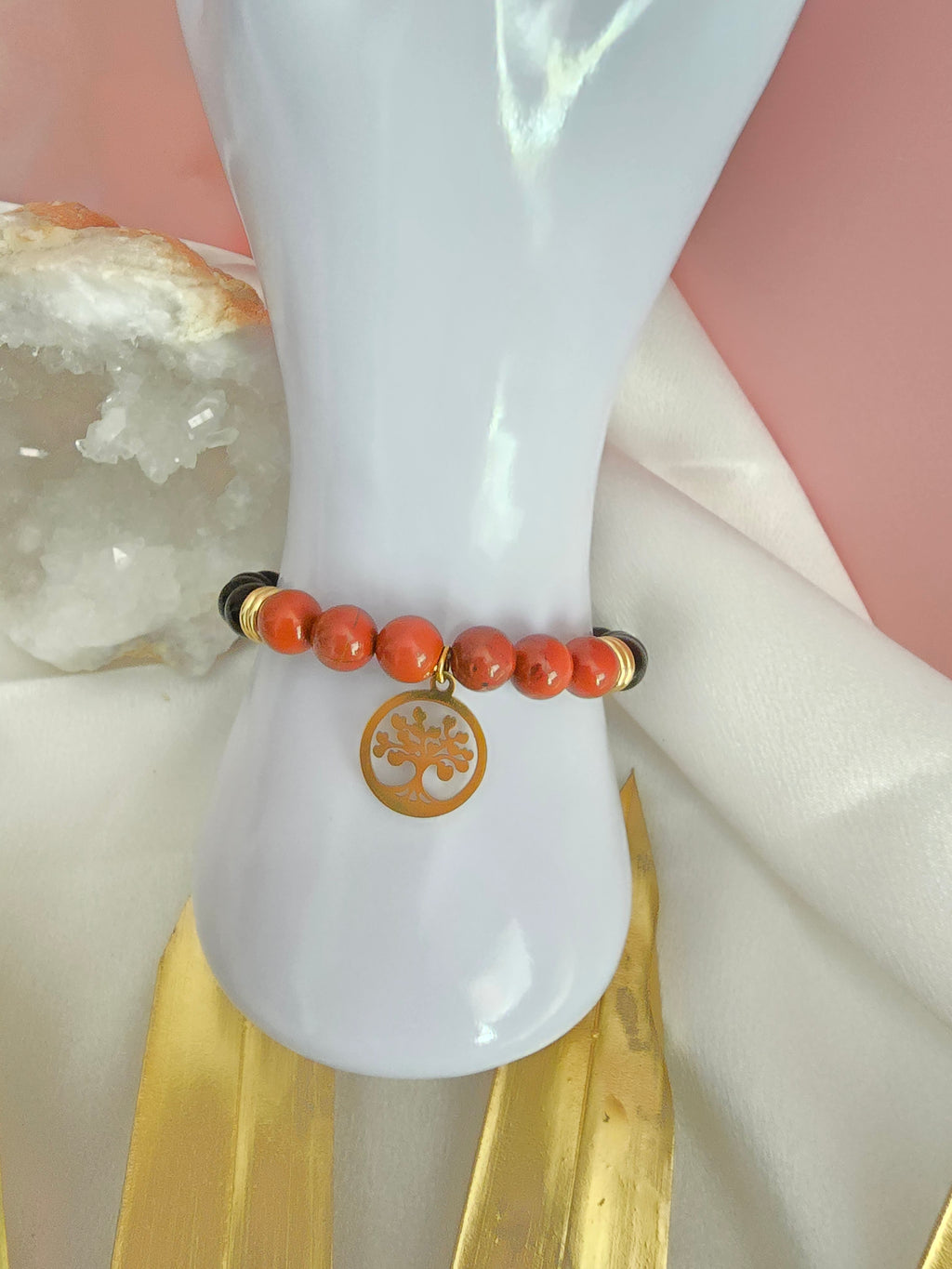 Racine d'obsidienne : Obsidienne noire et jaspe rouge