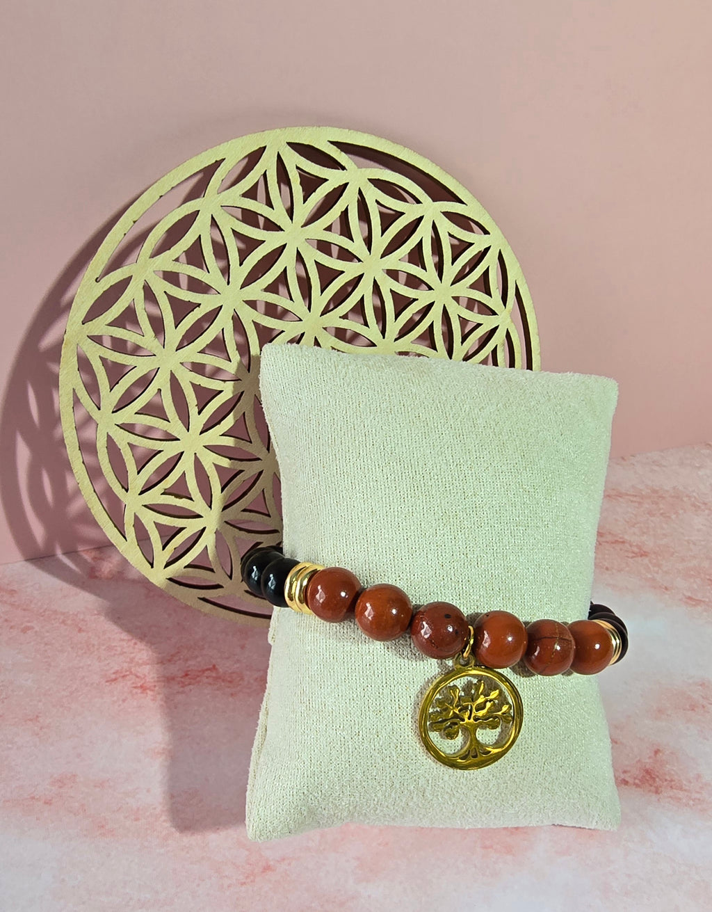 Racine d'obsidienne : Obsidienne noire et jaspe rouge