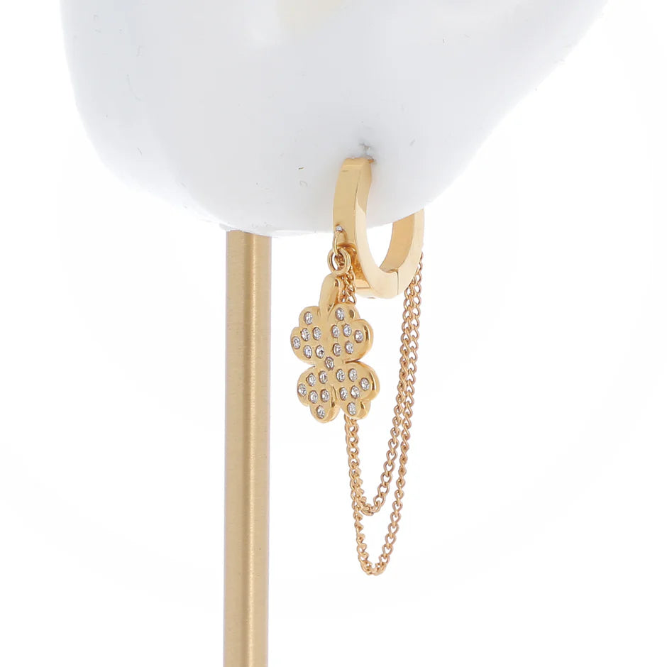 Boucles d'Oreilles ROXI | Zircones & Chaînes Pendantes | Or et Âme Bijoux