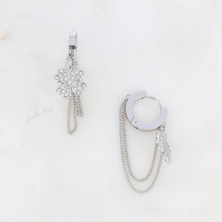 Boucles d'Oreilles ROXI | Zircones & Chaînes Pendantes | Or et Âme Bijoux