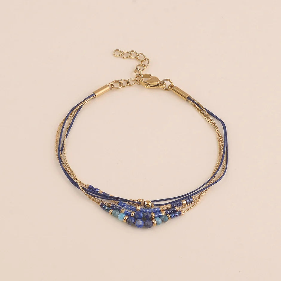 Bracelet Shena – Multirang Pierres Naturelles & Perles Rocailles