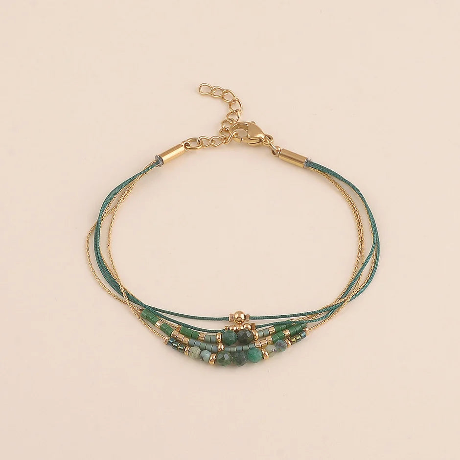 Bracelet Shena – Multirang Pierres Naturelles & Perles Rocailles