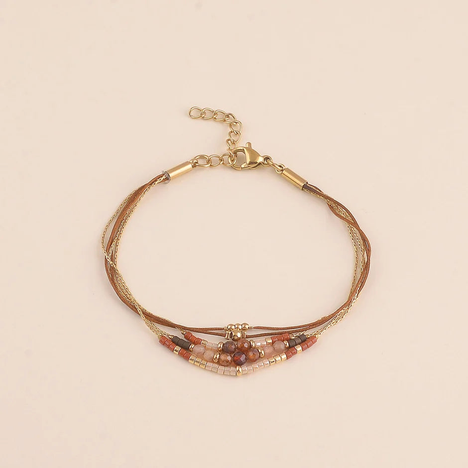 Bracelet Shena – Multirang Pierres Naturelles & Perles Rocailles
