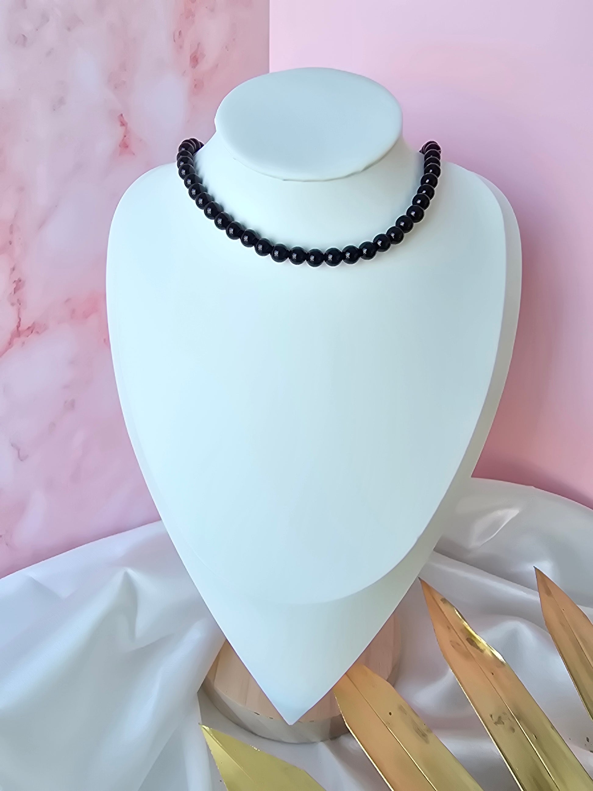 Collier en Obsidienne noire