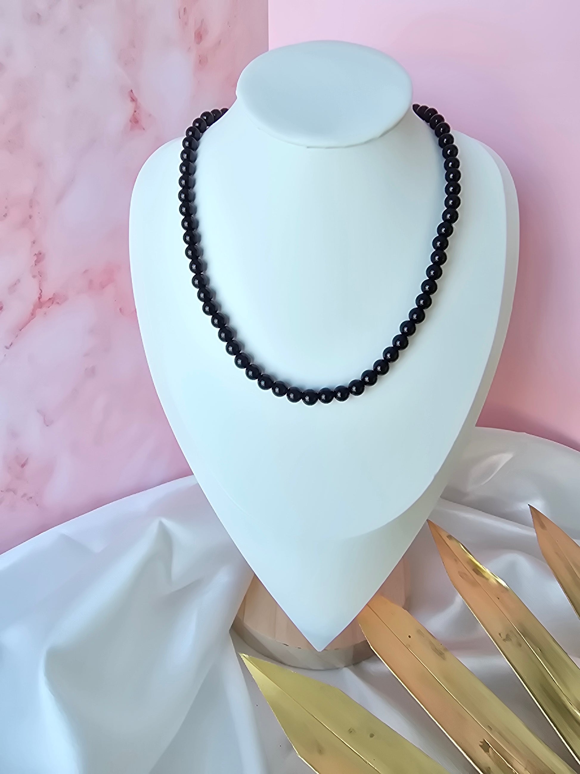 Collier en Obsidienne noire