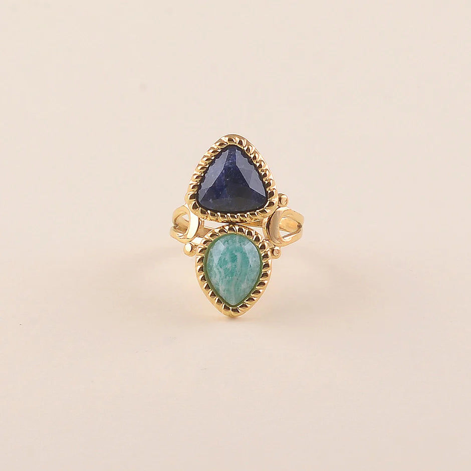 Bague ZOELLA – Nacre, Améthyste, Sodalite ou Quartz Fraise