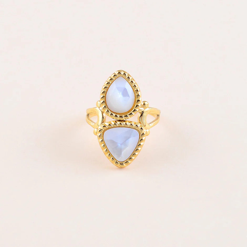 Bague ZOELLA – Nacre, Améthyste, Sodalite ou Quartz Fraise